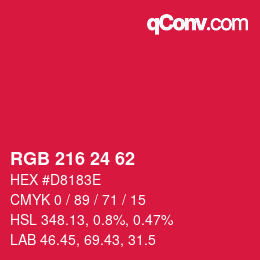 Color code: RGB 216 24 62 | qconv.com