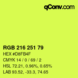 Código de color: RGB 216 251 79 | qconv.com