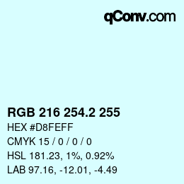 カラーコード: RGB 216 254.2 255 | qconv.com