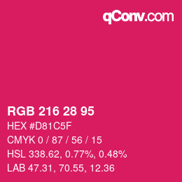 Color code: RGB 216 28 95 | qconv.com
