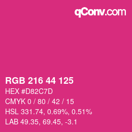Color code: RGB 216 44 125 | qconv.com
