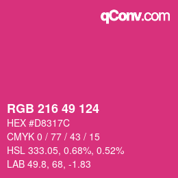 Color code: RGB 216 49 124 | qconv.com