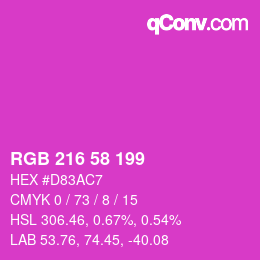 Color code: RGB 216 58 199 | qconv.com