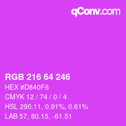 Color code: RGB 216 64 246 | qconv.com