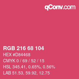 Color code: RGB 216 68 104 | qconv.com