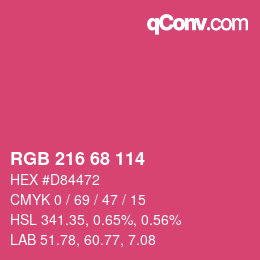 Color code: RGB 216 68 114 | qconv.com