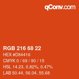 Color code: RGB 216 68 22 | qconv.com
