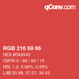 Code couleur: RGB 216 69 66 | qconv.com