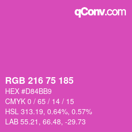 颜色代码: RGB 216 75 185 | qconv.com