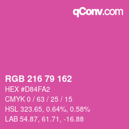 Color code: RGB 216 79 162 | qconv.com