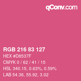 Color code: RGB 216 83 127 | qconv.com