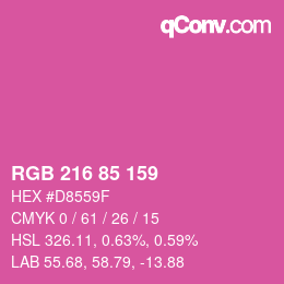 Color code: RGB 216 85 159 | qconv.com