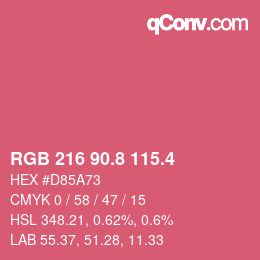 カラーコード: RGB 216 90.8 115.4 | qconv.com