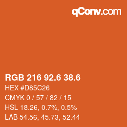 カラーコード: RGB 216 92.6 38.6 | qconv.com