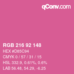 カラーコード: RGB 216 92 148 | qconv.com