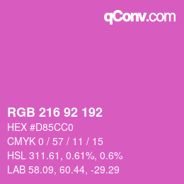 カラーコード: RGB 216 92 192 | qconv.com