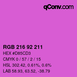 カラーコード: RGB 216 92 211 | qconv.com
