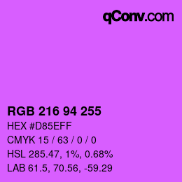 颜色代码: RGB 216 94 255 | qconv.com