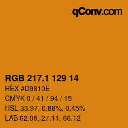 カラーコード: RGB 217.1 129 14 | qconv.com
