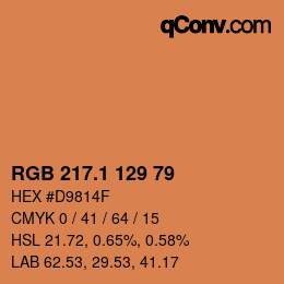 カラーコード: RGB 217.1 129 79 | qconv.com