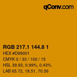 カラーコード: RGB 217.1 144.8 1 | qconv.com