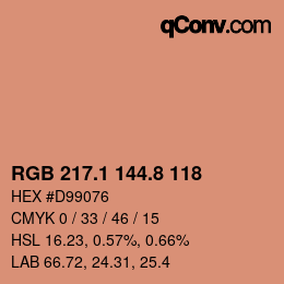 Color code: RGB 217.1 144.8 118 | qconv.com