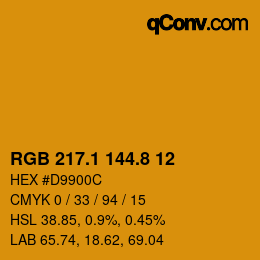 カラーコード: RGB 217.1 144.8 12 | qconv.com