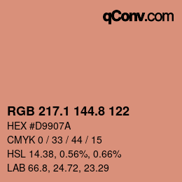 Farbcode: RGB 217.1 144.8 122 | qconv.com