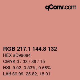 Color code: RGB 217.1 144.8 132 | qconv.com