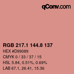 Color code: RGB 217.1 144.8 137 | qconv.com