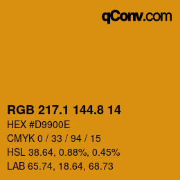 カラーコード: RGB 217.1 144.8 14 | qconv.com