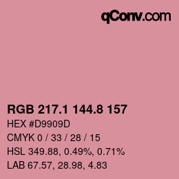 Color code: RGB 217.1 144.8 157 | qconv.com