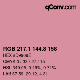 Farbcode: RGB 217.1 144.8 158 | qconv.com