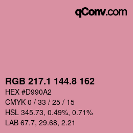 Color code: RGB 217.1 144.8 162 | qconv.com