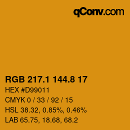 カラーコード: RGB 217.1 144.8 17 | qconv.com