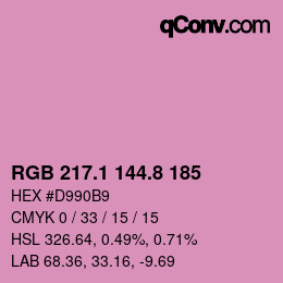 カラーコード: RGB 217.1 144.8 185 | qconv.com