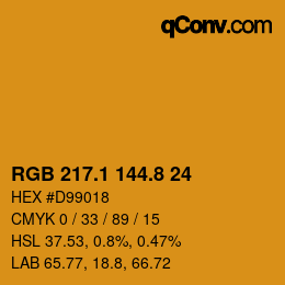 Color code: RGB 217.1 144.8 24 | qconv.com