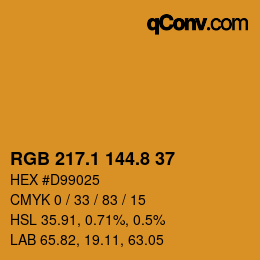 Color code: RGB 217.1 144.8 37 | qconv.com