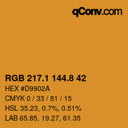 Color code: RGB 217.1 144.8 42 | qconv.com
