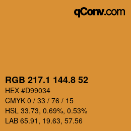 Color code: RGB 217.1 144.8 52 | qconv.com