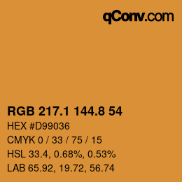 カラーコード: RGB 217.1 144.8 54 | qconv.com