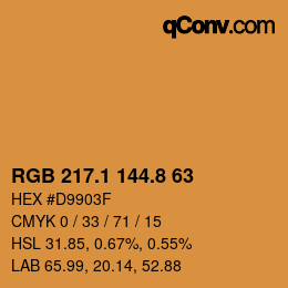 Color code: RGB 217.1 144.8 63 | qconv.com