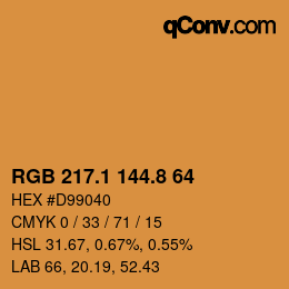 Color code: RGB 217.1 144.8 64 | qconv.com