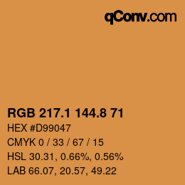 Color code: RGB 217.1 144.8 71 | qconv.com