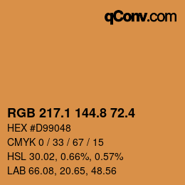 カラーコード: RGB 217.1 144.8 72.4 | qconv.com
