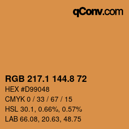 Color code: RGB 217.1 144.8 72 | qconv.com