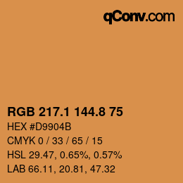 Color code: RGB 217.1 144.8 75 | qconv.com