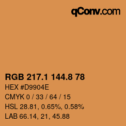 Color code: RGB 217.1 144.8 78 | qconv.com
