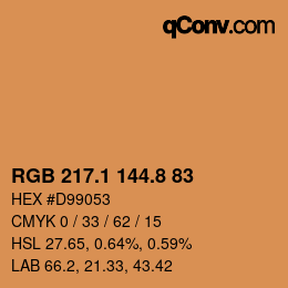 Color code: RGB 217.1 144.8 83 | qconv.com