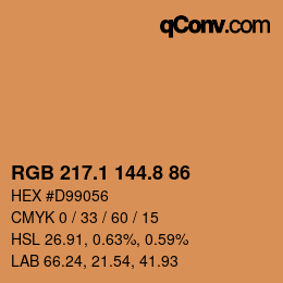 Color code: RGB 217.1 144.8 86 | qconv.com